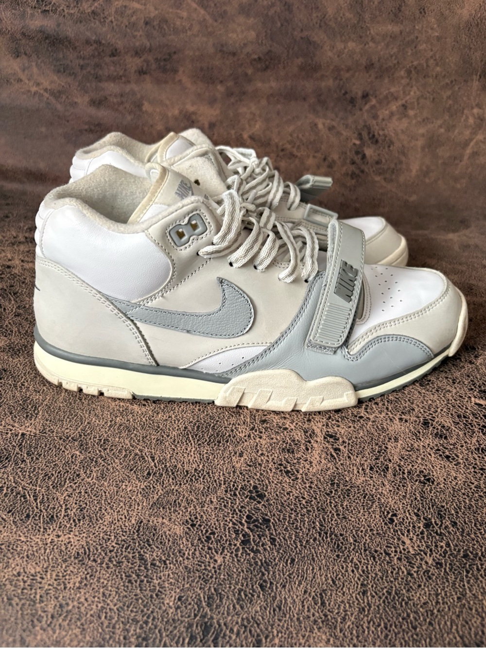 Nike Air Trainer 1 - Men’s White and Light Gray Mid-Top